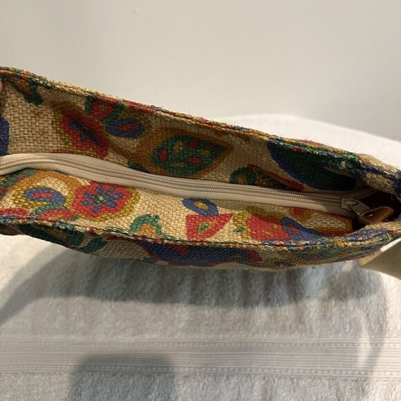 Vintage Burlap Ethnic Animal Crossbody Tote Bag Women’s Colorful Zipped - Picture 12 of 16